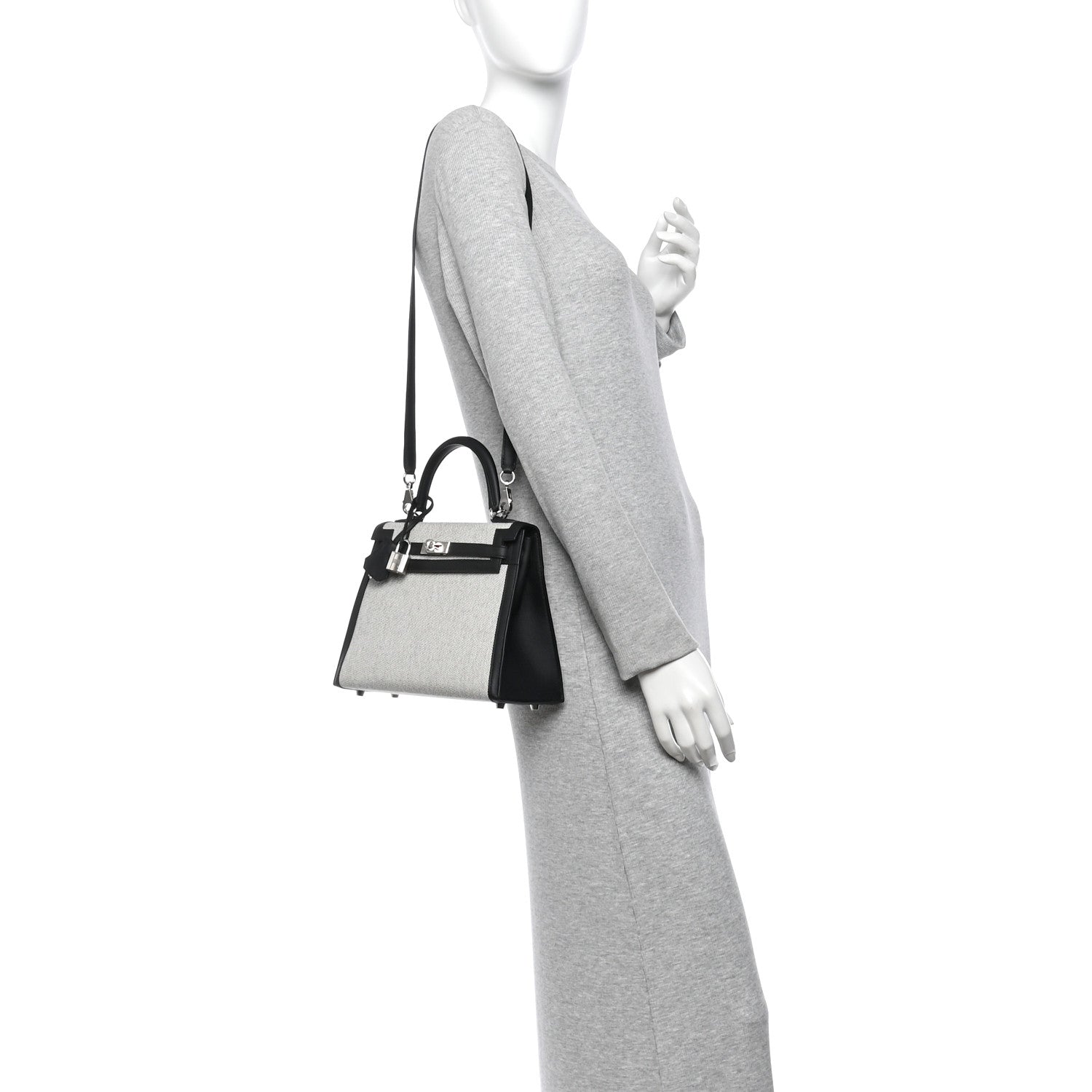 Hermes Toile H Swift Kelly Sellier 25 Ecru Black 2 of 10