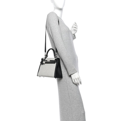 Hermes Toile H Swift Kelly Sellier 25 Ecru Black 2 of 10