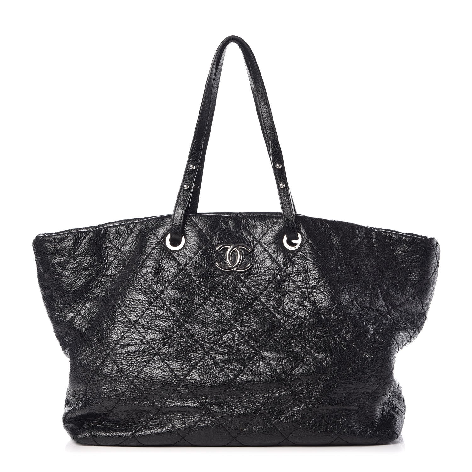 Chanel Glazed Calfskin XL On The Road Tote Black 1 of 10
