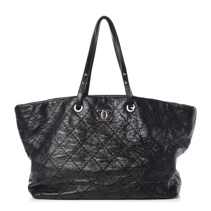 Chanel Glazed Calfskin XL On The Road Tote Black 1 of 10