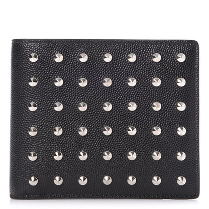 Saint Laurent Grain De Poudre Studded Bi-Fold Wallet Black 1 of 7