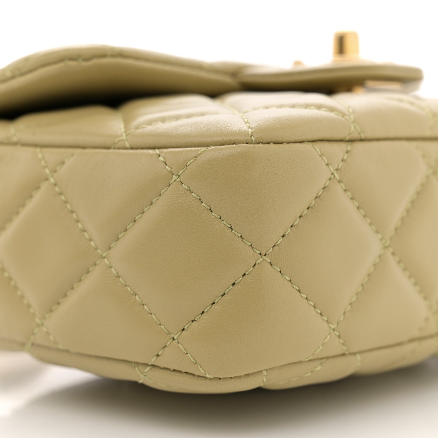 Chanel Lambskin Enamel Quilted Mini Coco Hearts Square Flap Light Green 9 of 10