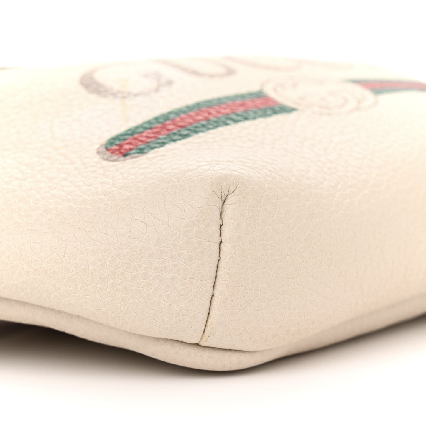 Grained Calfskin Small Logo Belt Bag White