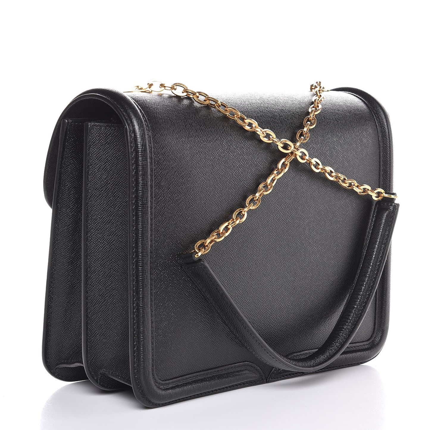 Calfskin Heroine Chain Satchel Black
