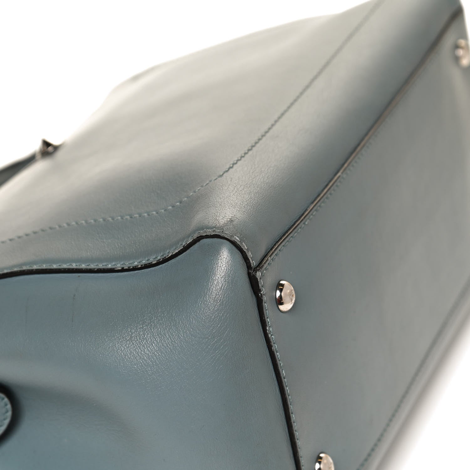 Fendi Vitello Baltico Dolce DotCom Satchel Riviera Blue Notte 12 of 12