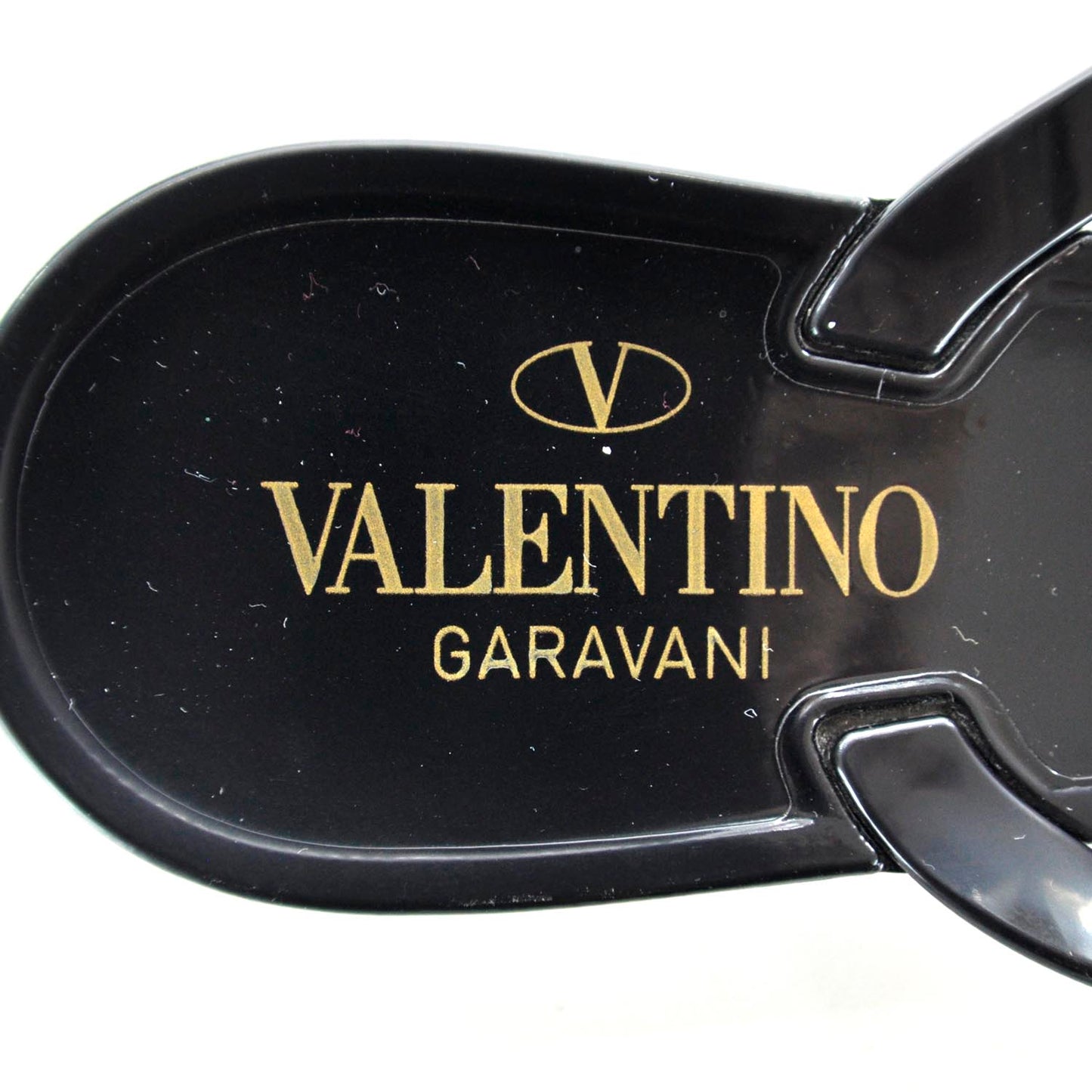 PVC Jellow Bow Thong Sandals 38 Black