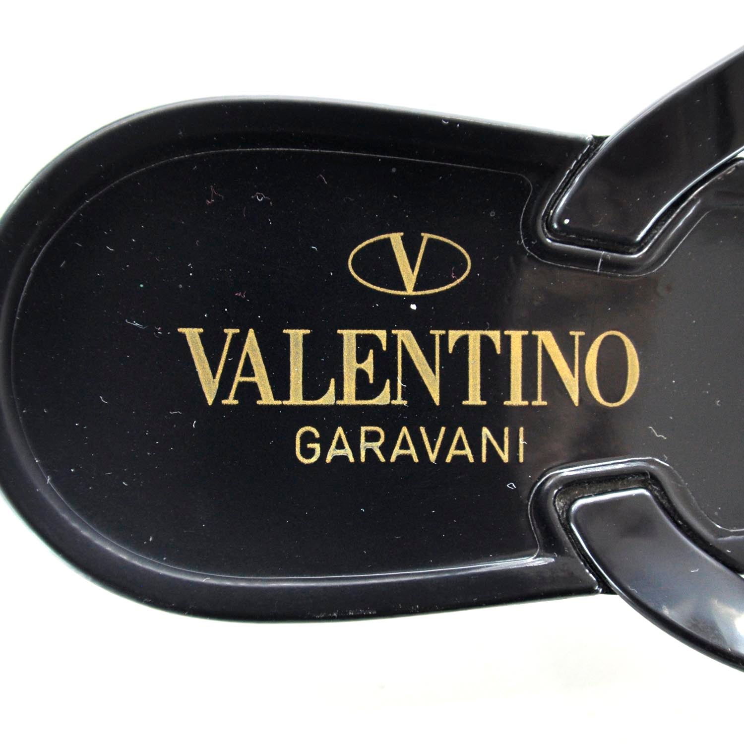 Valentino Garavani PVC Jellow Bow Thong Sandals 38 Black 6 of 7