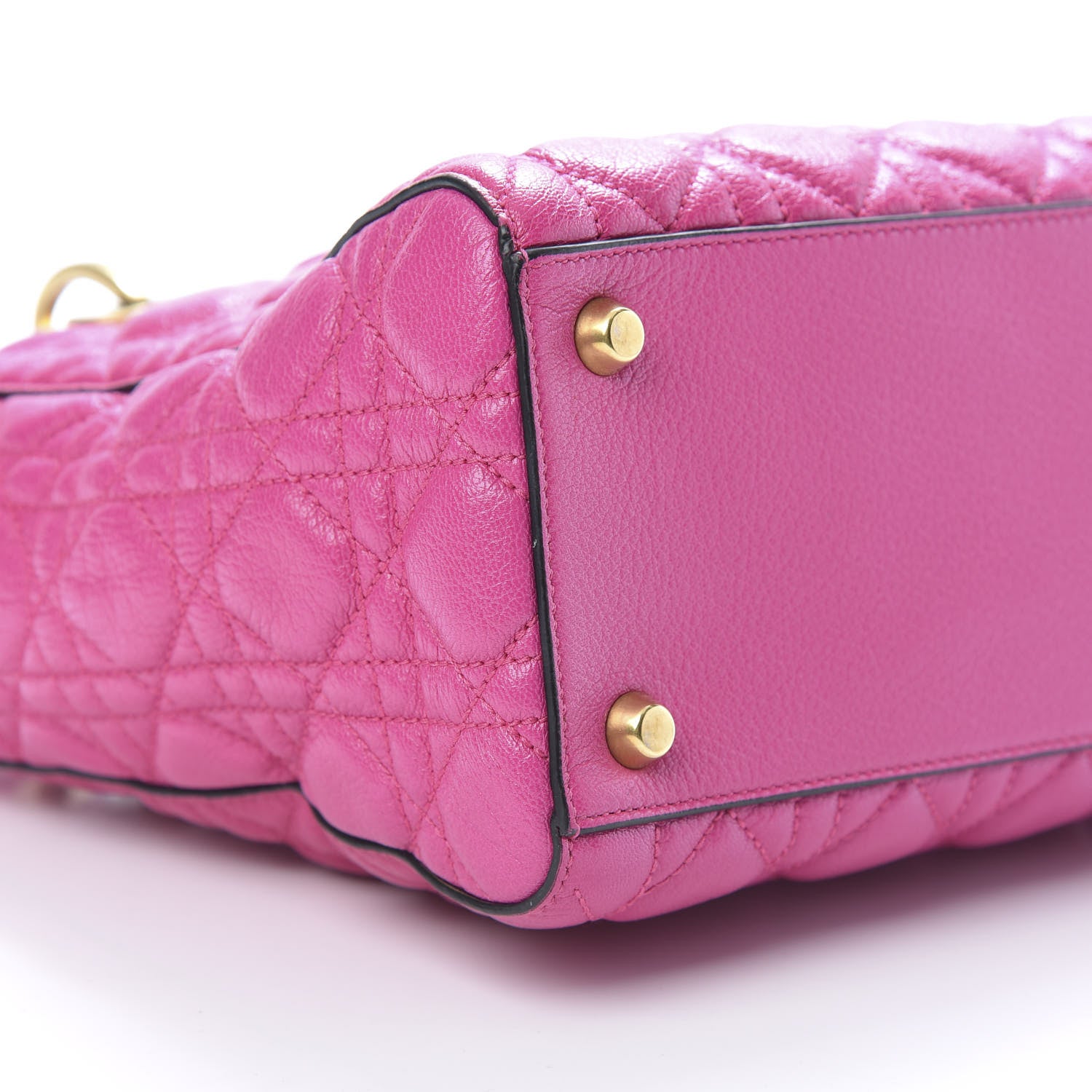 Christian Dior Goatskin Cannage Medium Lady Dior Fuchsia 8 of 9
