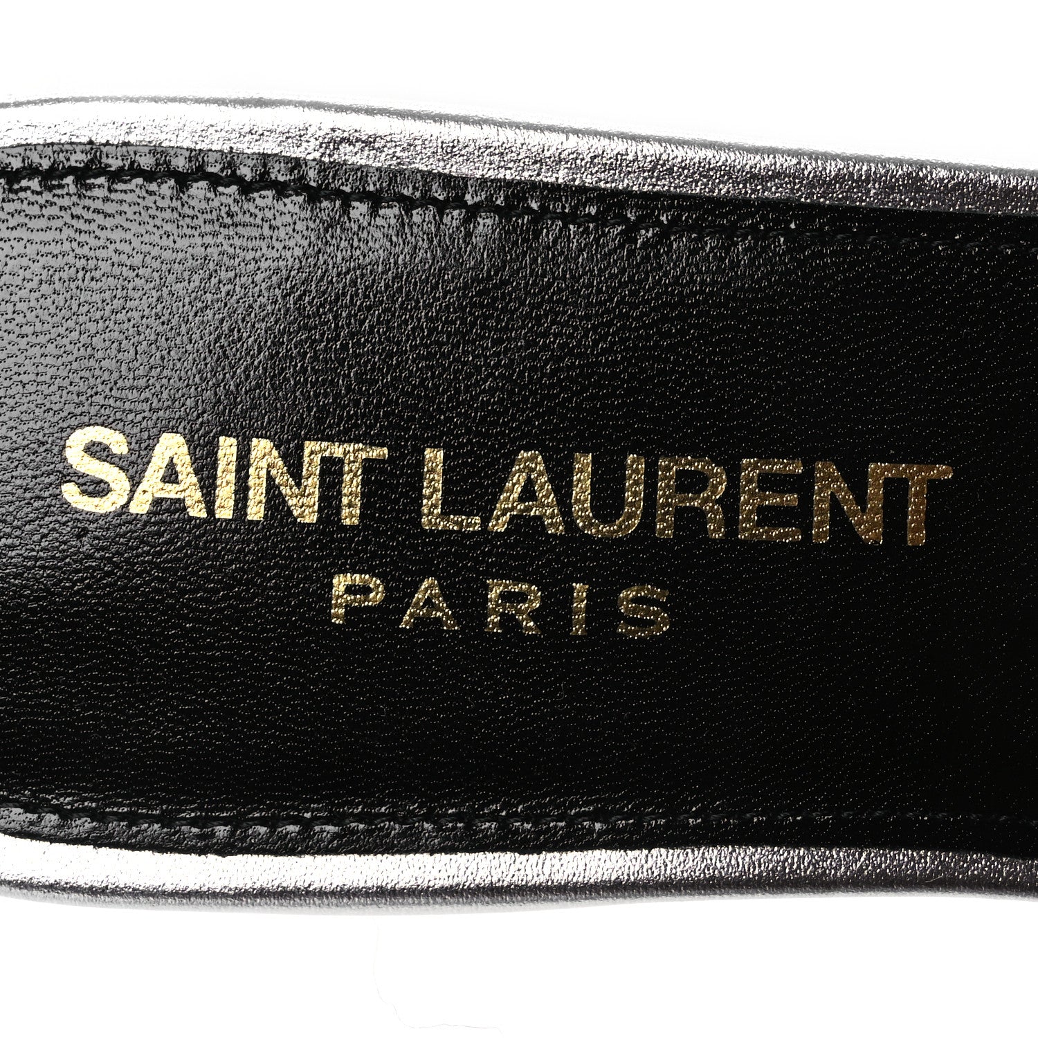 Saint Laurent Metallic Calfskin Nu Pied 05 Slide Sandals 36 Argento 9 of 11