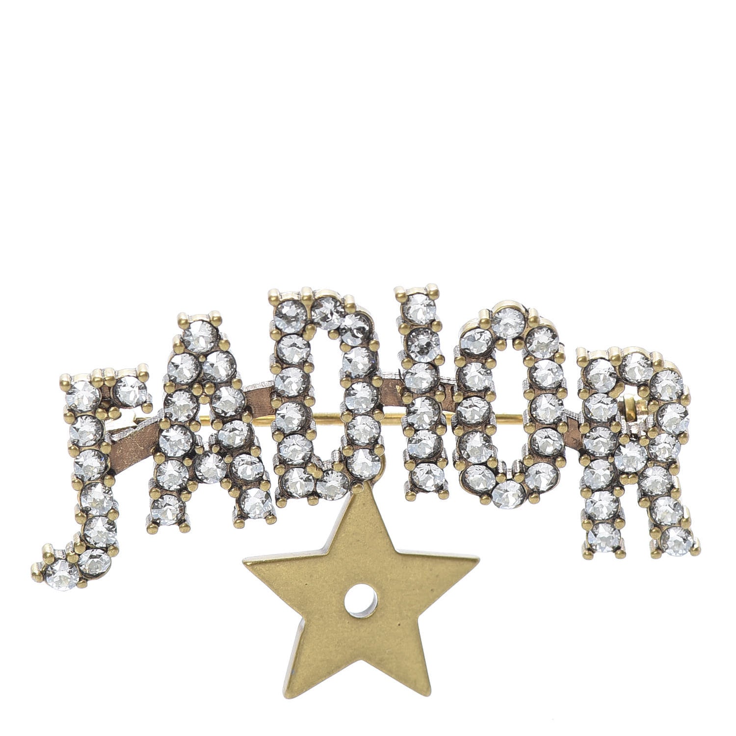 Christian Dior Crystal J'Adior Brooch Gold 1 of 5