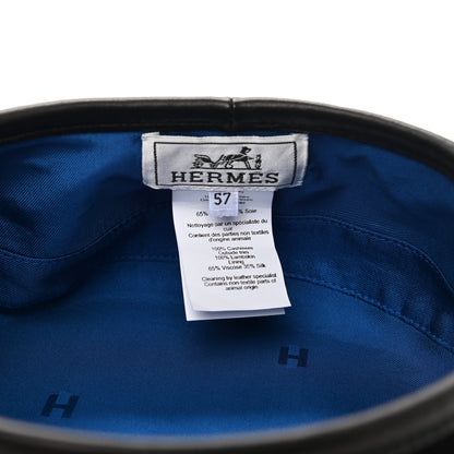 Hermes Cashmere Lambskin Saint Honore Beret 57 Black 8 of 8