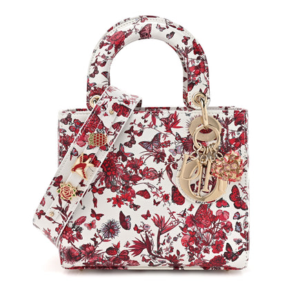 Christian Dior Calfskin Le Coeur Des Papillons Small My ABCDior Lady Dior White Multicolor 1 of 10
