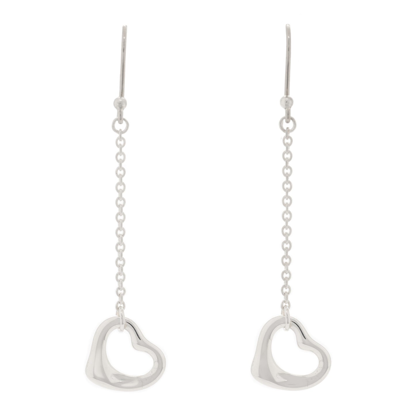 Sterling Silver Elsa Peretti Open Heart Drop Earrings