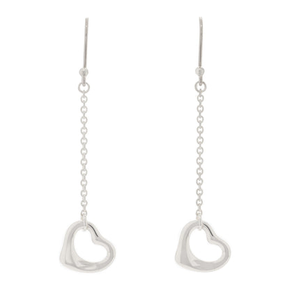 Tiffany Sterling Silver Elsa Peretti Open Heart Drop Earrings 1 of 3