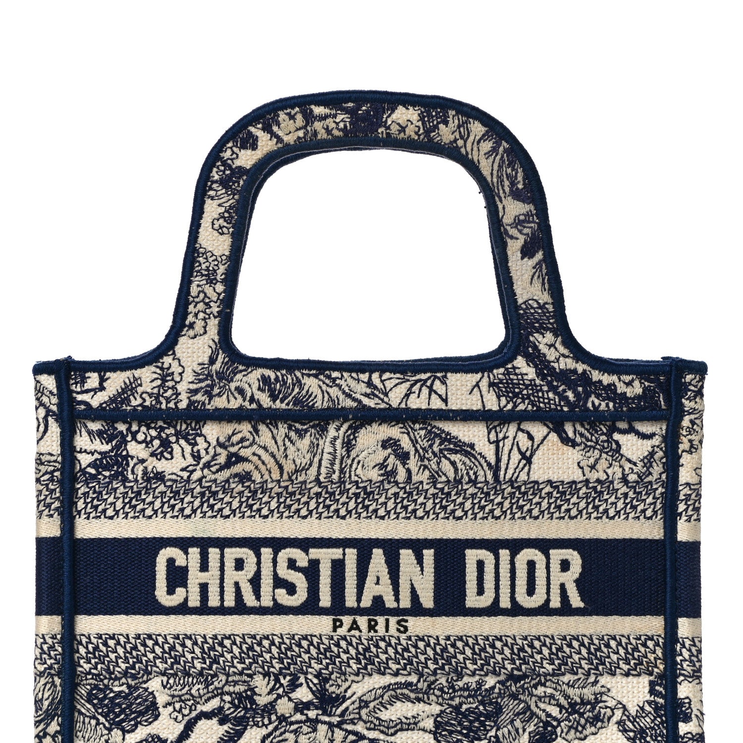 Christian Dior Canvas Embroidered Mini Toile De Jouy Book Tote Blue 6 of 10
