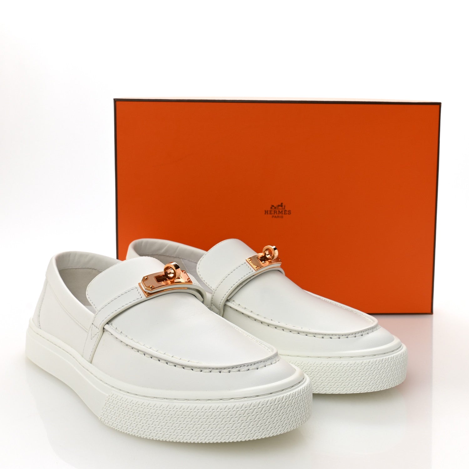 Hermes Calfskin Game Slip On Sneakers 39 White 9 of 9