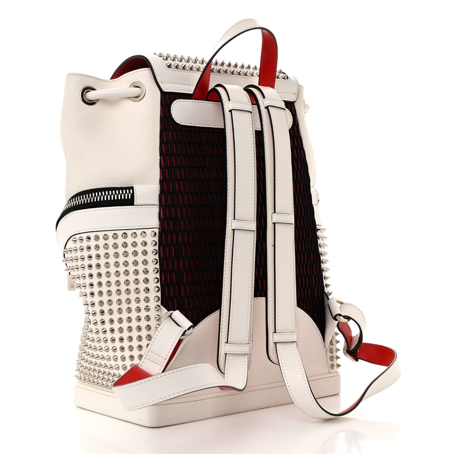 Calfskin Spiked Explorafunk Backpack White