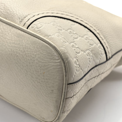 Gucci Pebbled Calfskin Guccissima Trim Medium Signoria Hobo Off White 11 of 14