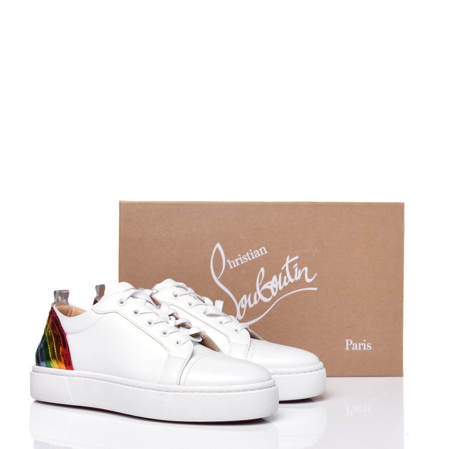 Christian Louboutin Calfskin Womens Arkenspeed Sneakers 38 White Multi 11 of 13