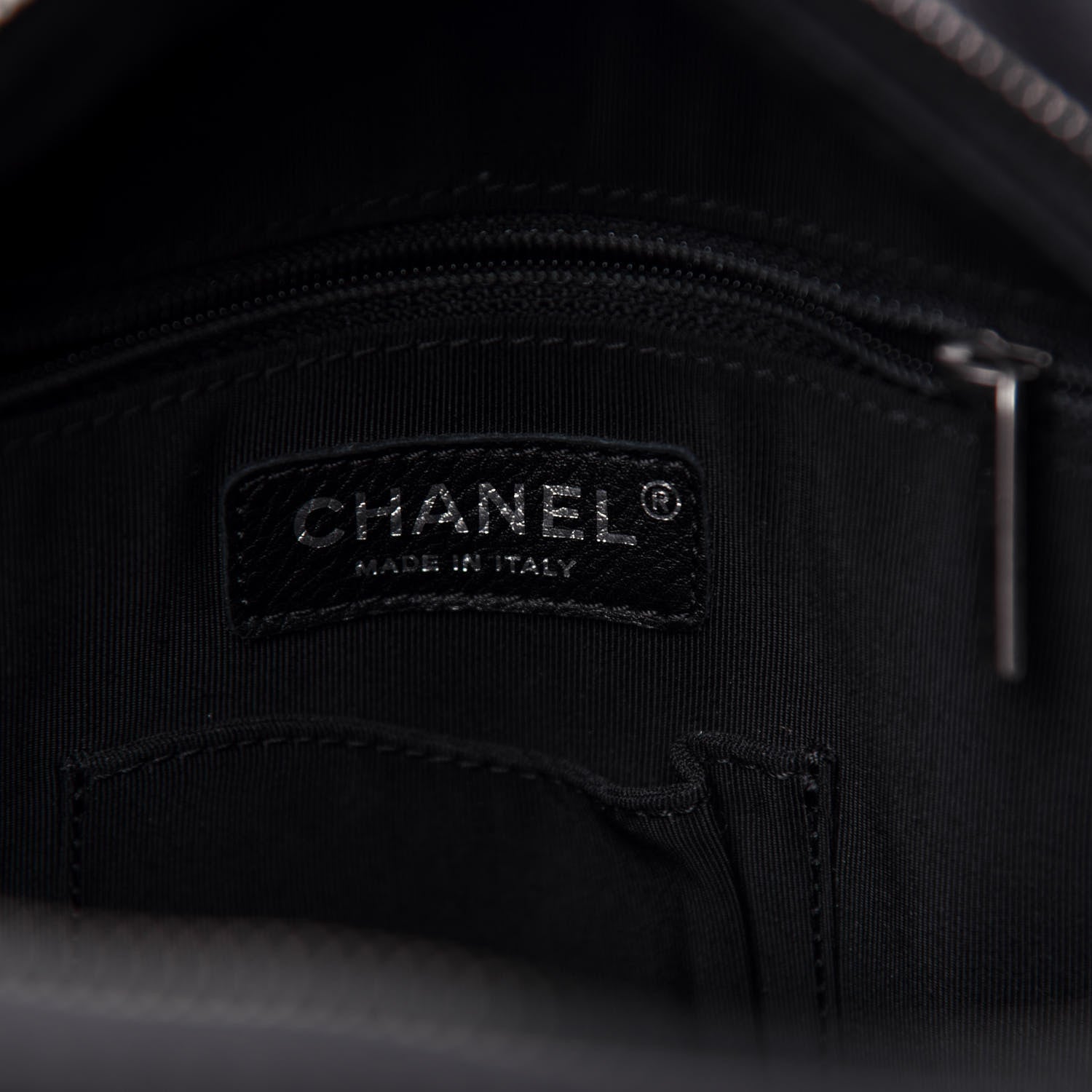 Chanel Metallic Lambskin Quilted Drawstring Backpack Black 6 of 10