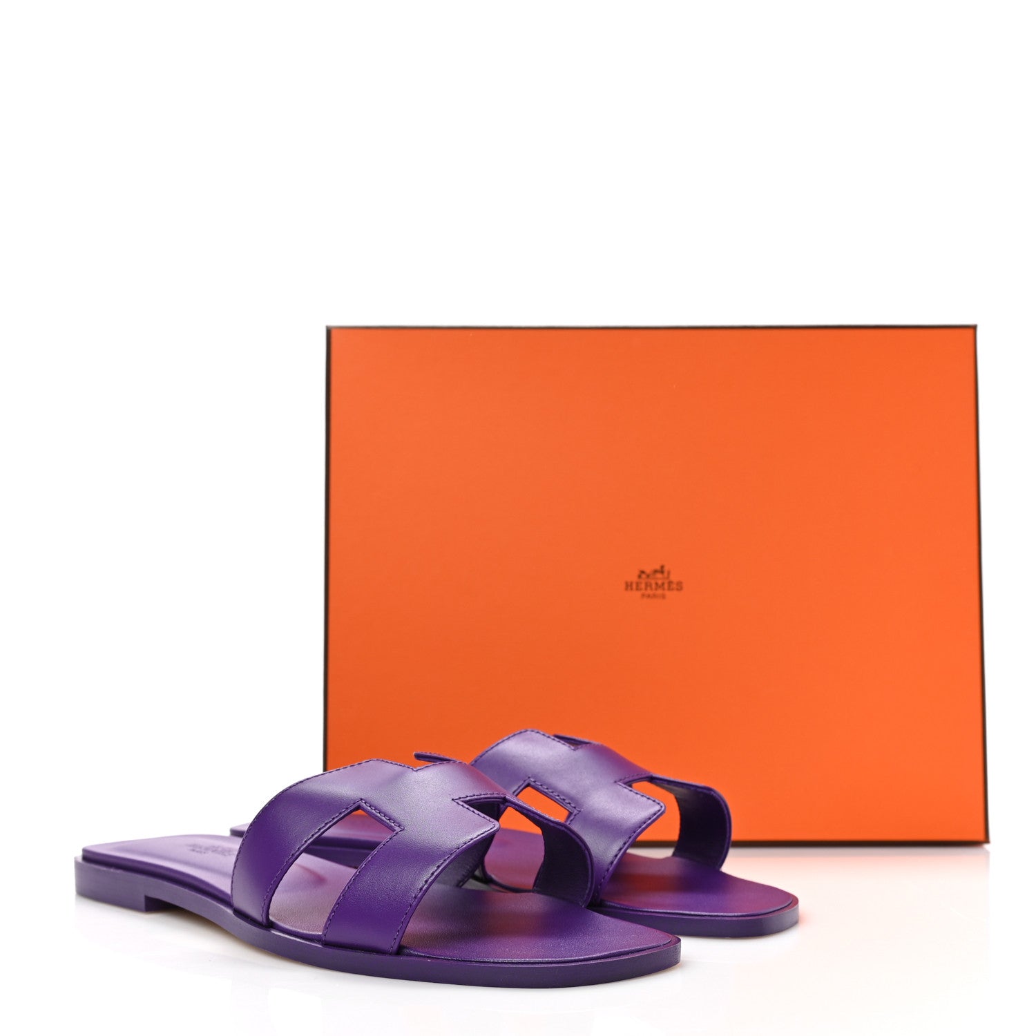 Hermes Calfskin Oran Sandals 39 Violet Majorette 8 of 8