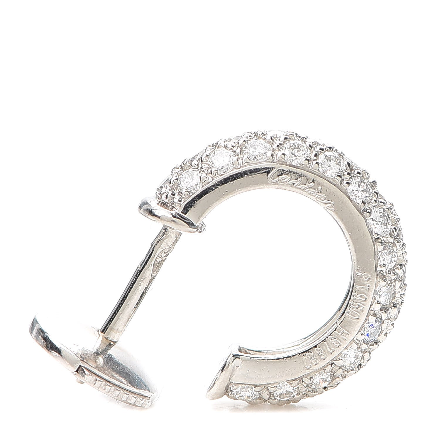 Cartier Platinum Diamond Etincelle De Cartier Hoop Earrings 4 of 5