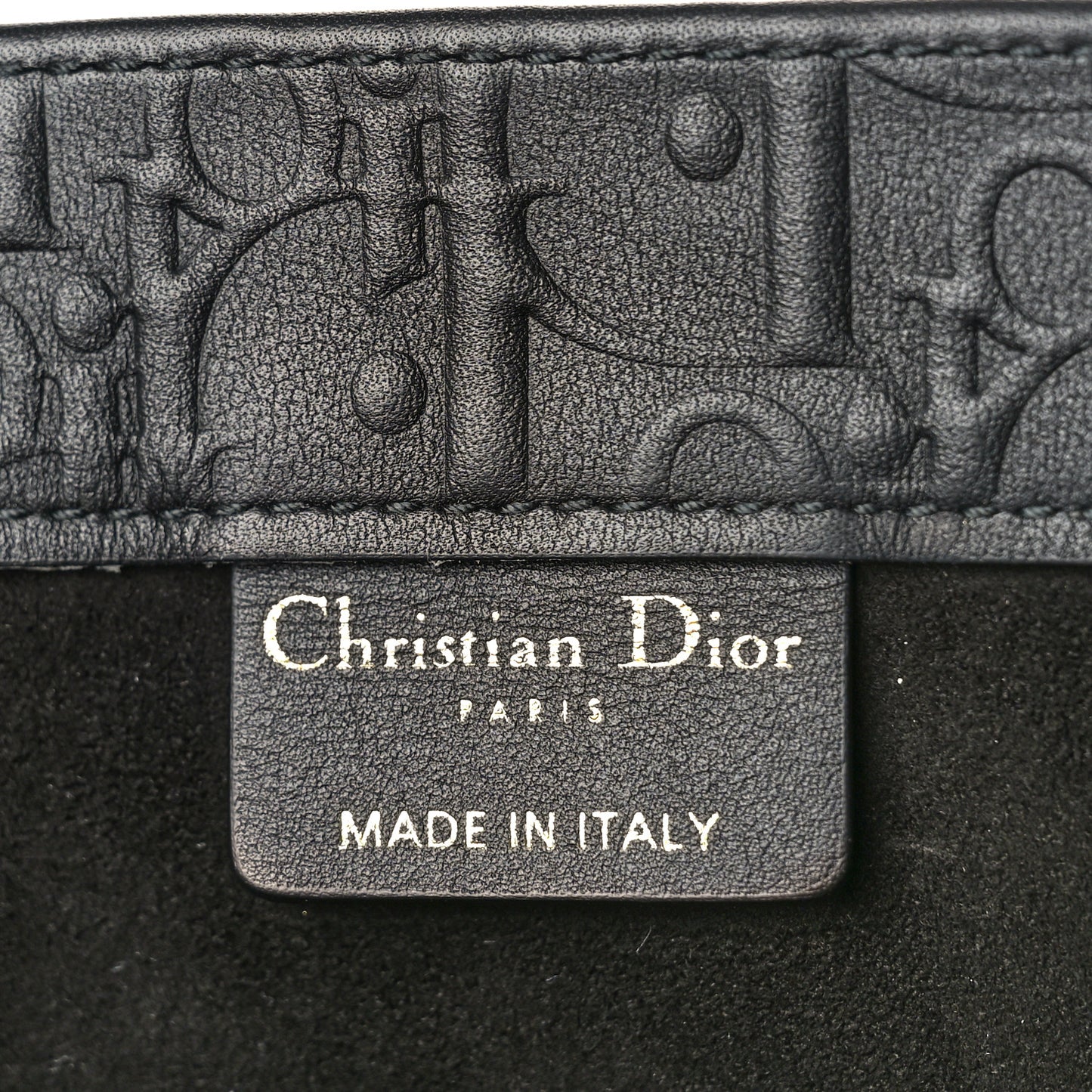Oblique Calfskin Embossed Large Book Tote Black