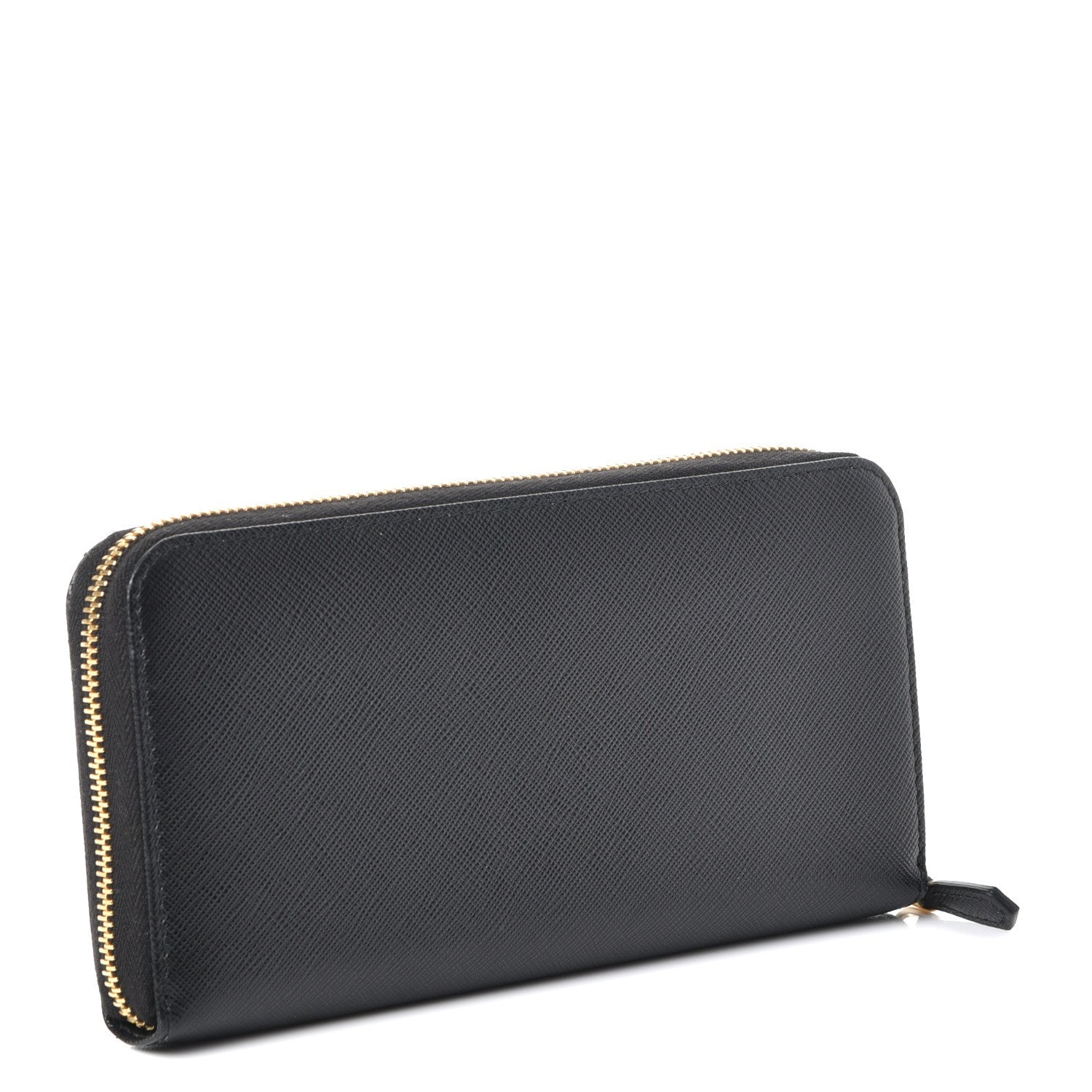 Prada Saffiano Metal Zip Around Wallet Nero Black 3 of 7