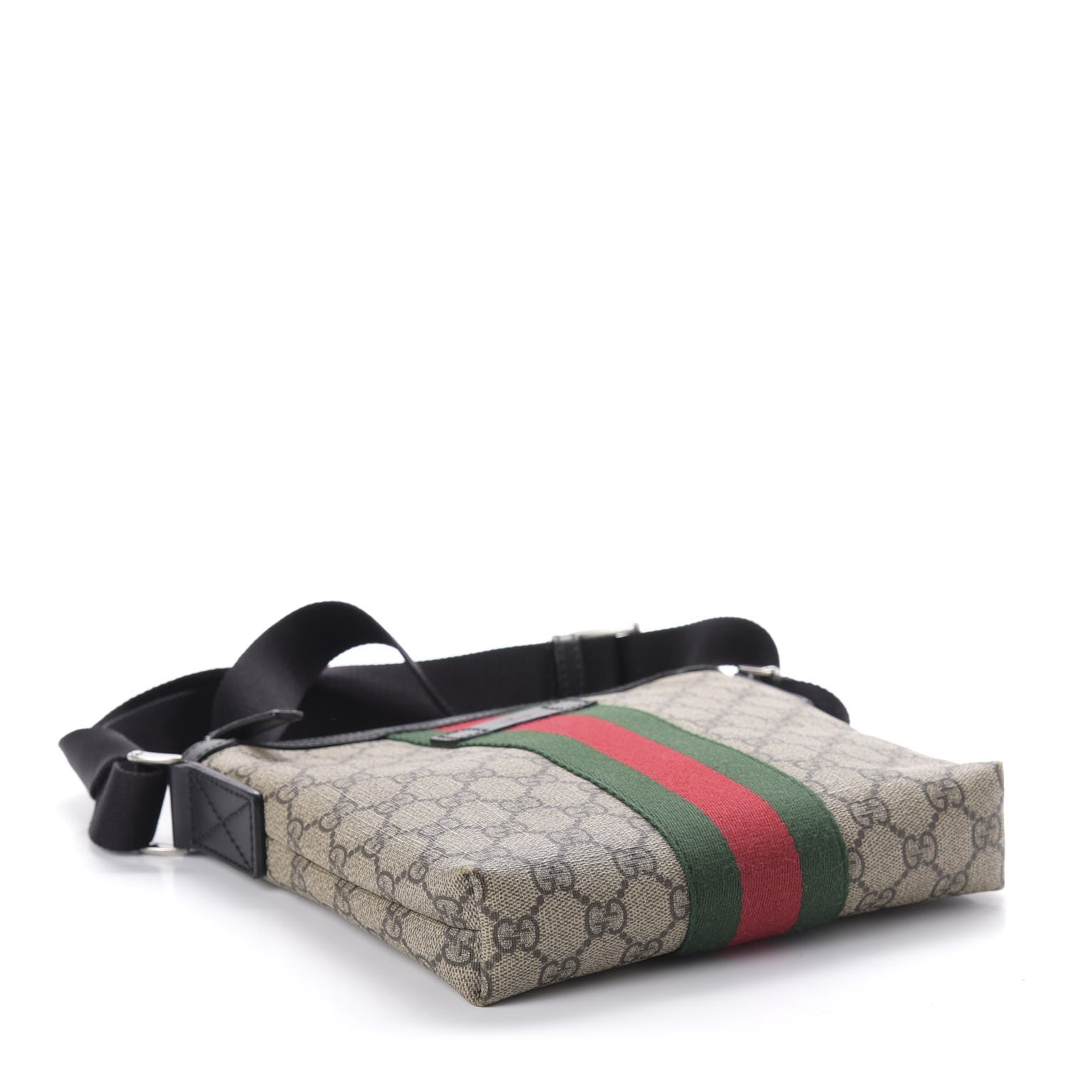 Gucci GG Supreme Monogram Web Messenger Bag Black 4 of 10