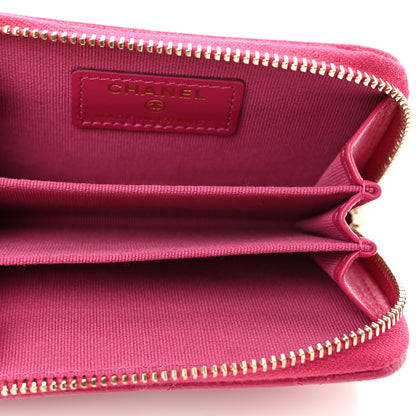 Chanel Caviar Quilted Zip Around Coin Purse Dark Pink 5 of 9