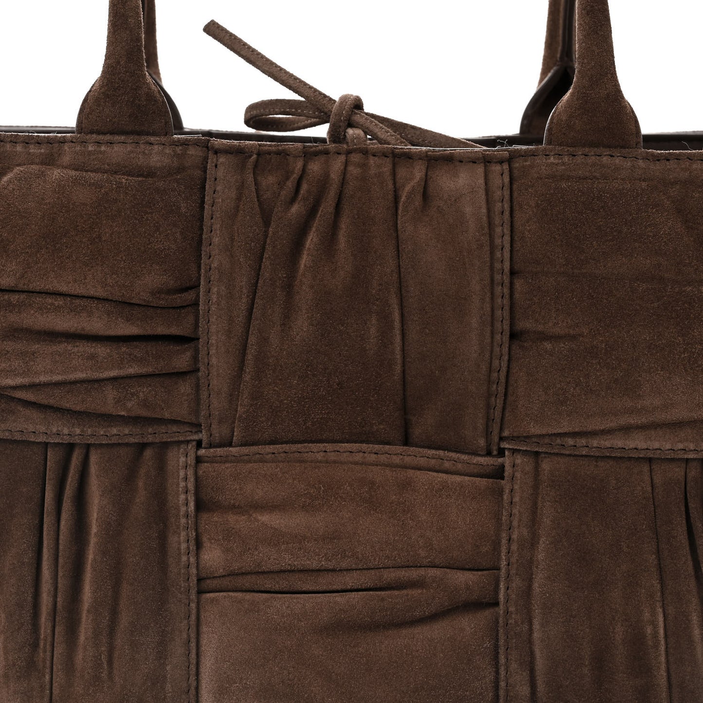 Suede Foulard Intrecciato Small Arco Tote Brownie