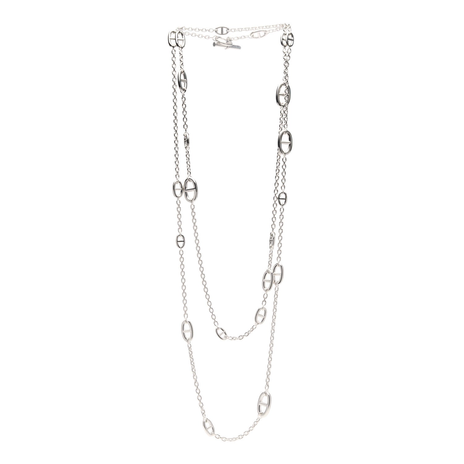 Hermes Sterling Silver Farandole Necklace 160 3 of 5