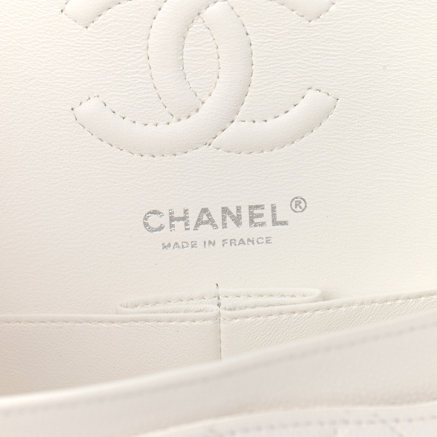 Caviar Quilted Small Double Flap White