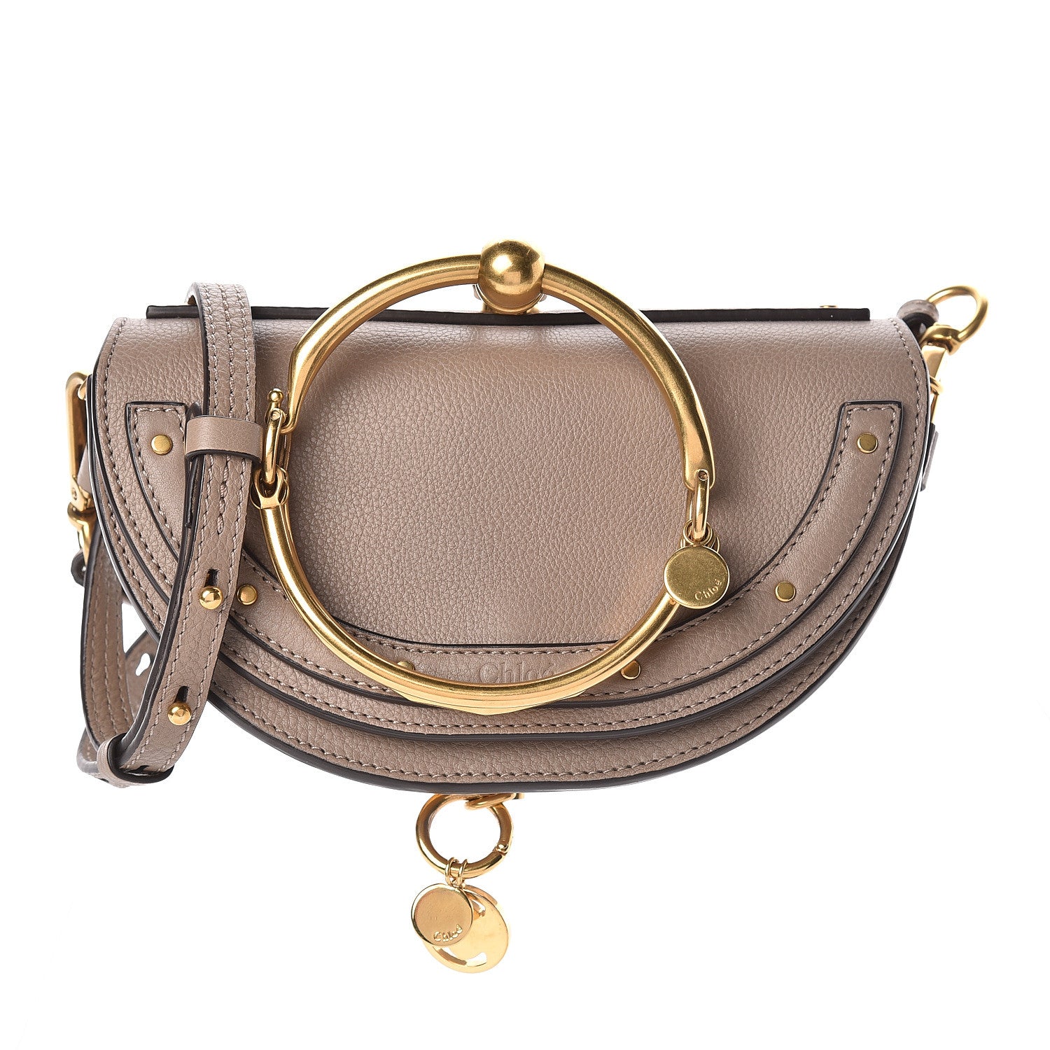 Chloe Calfskin Small Nile Bracelet Minaudiere Bag Motty Grey 1 of 9