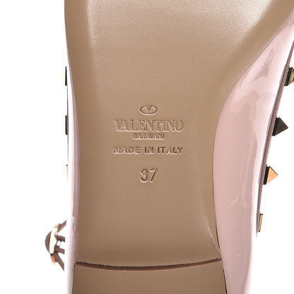 Valentino Garavani Patent Rockstud Cage Ballerina Flats 37 Water Rose Poudre 5 of 7