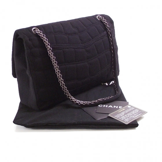 Jersey Crocodile REISSUE Jumbo Flap Black