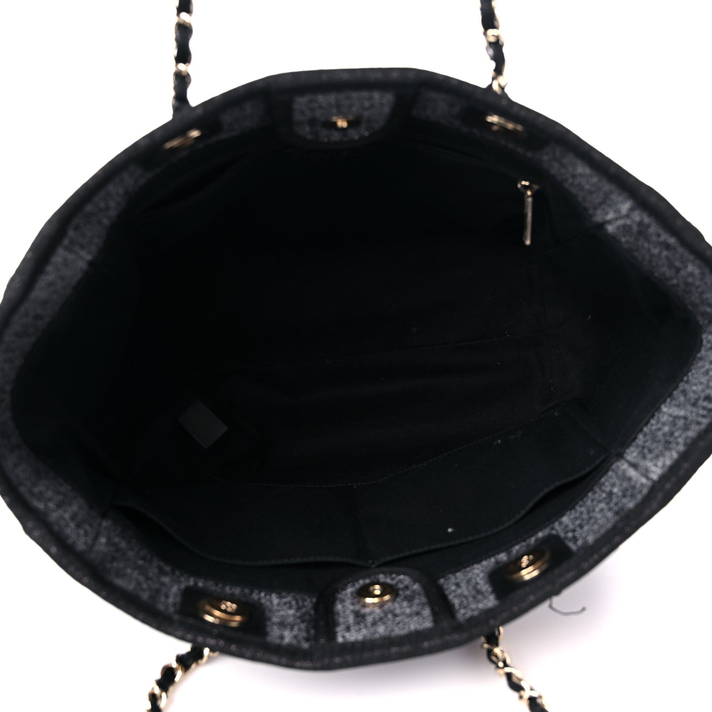Lurex Boucle Small Deauville Tote Black