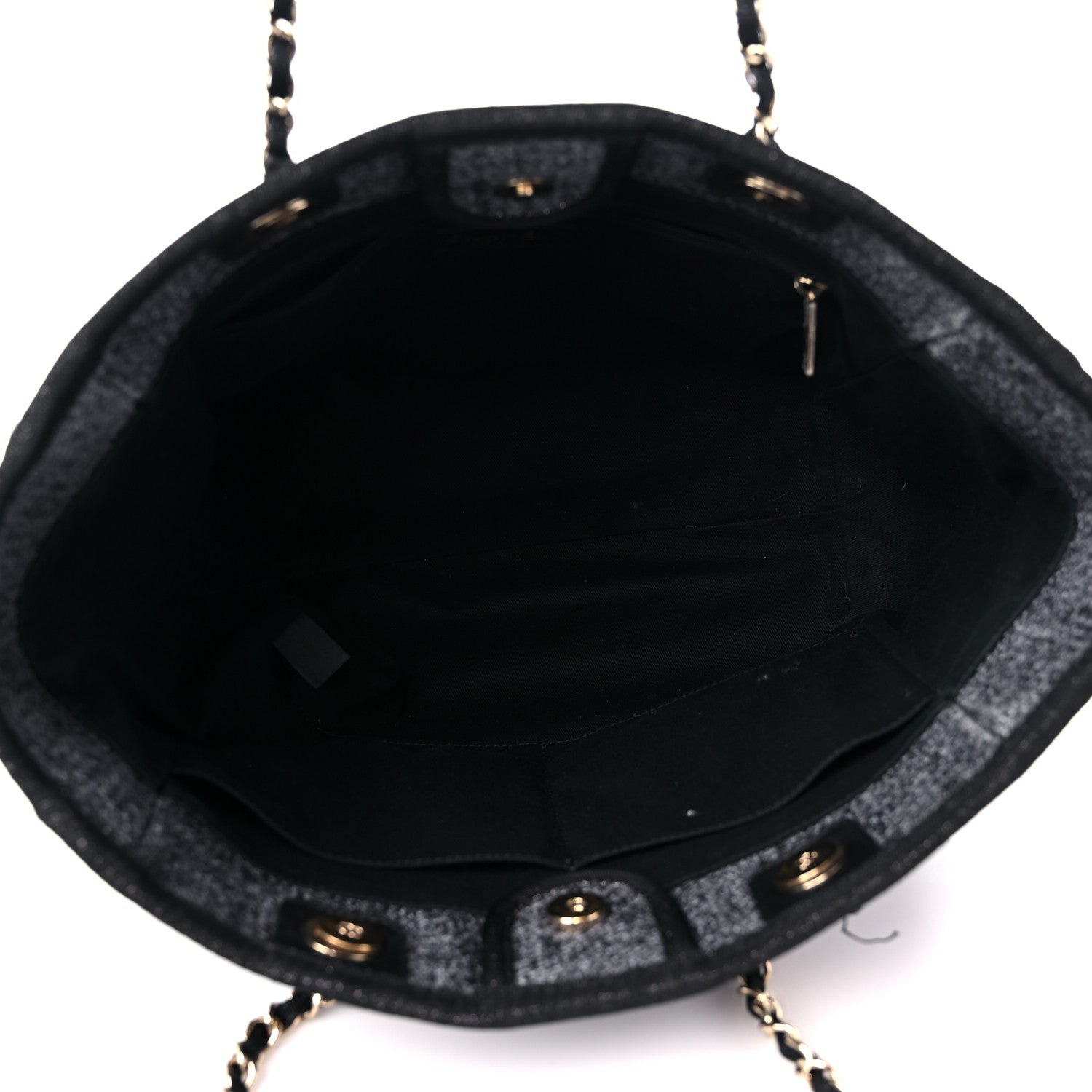 Chanel Lurex Boucle Small Deauville Tote Black 5 of 16