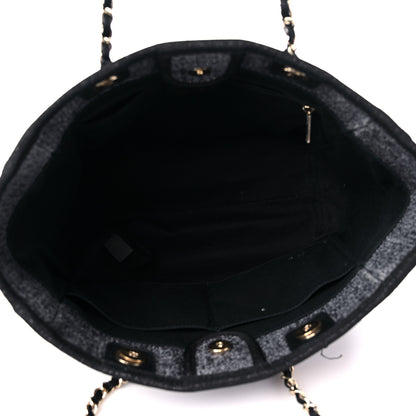 Chanel Lurex Boucle Small Deauville Tote Black 5 of 16