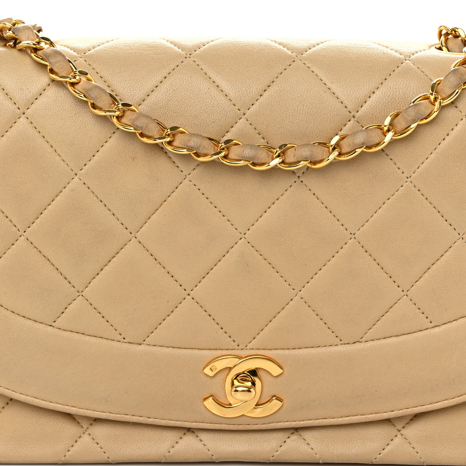 Chanel Lambskin Quilted Medium Single Flap Beige 9 of 13