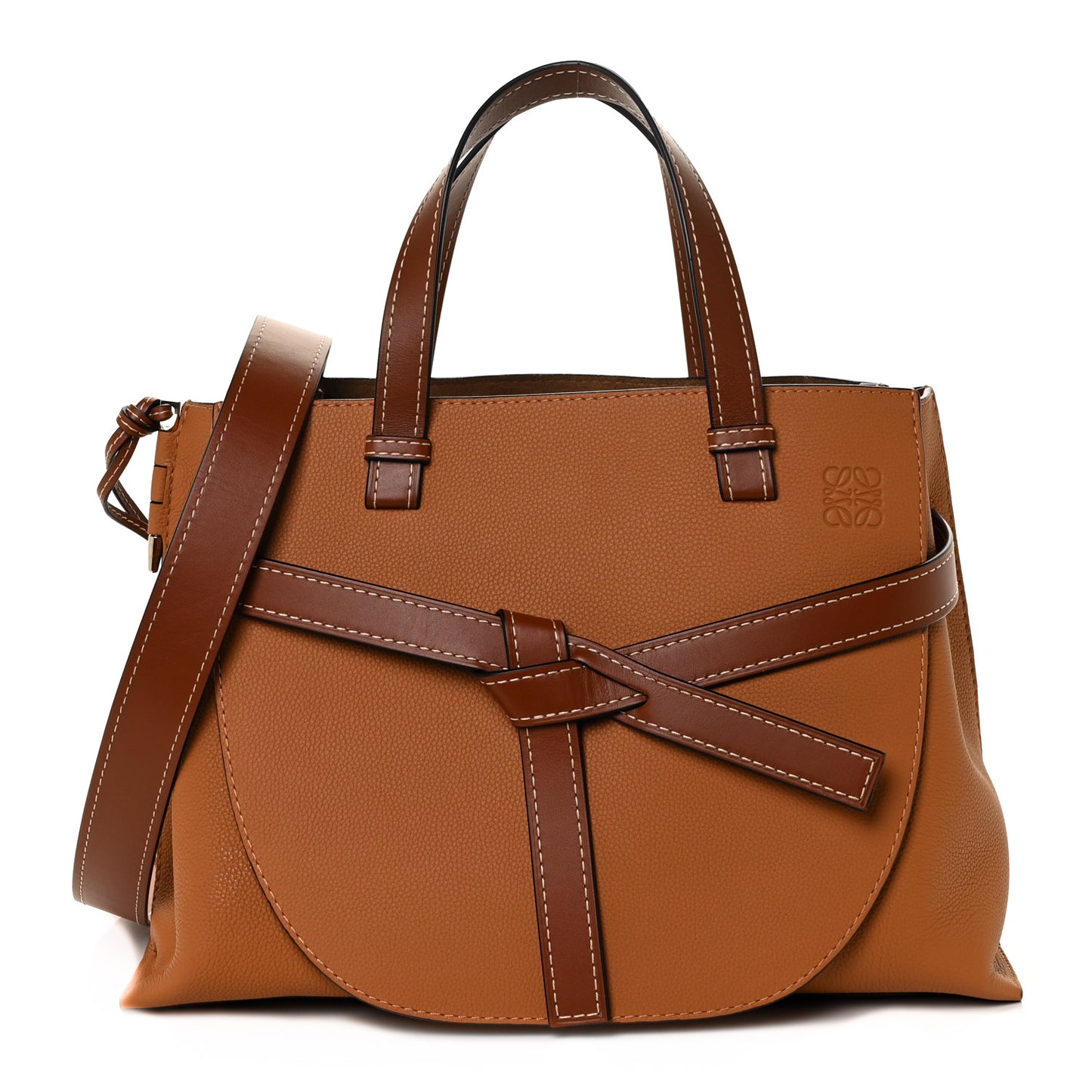 Calfskin Medium Gate Tote Caramel