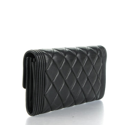 Chanel Lambskin Quilted Boy Flap Wallet Black 3 of 8