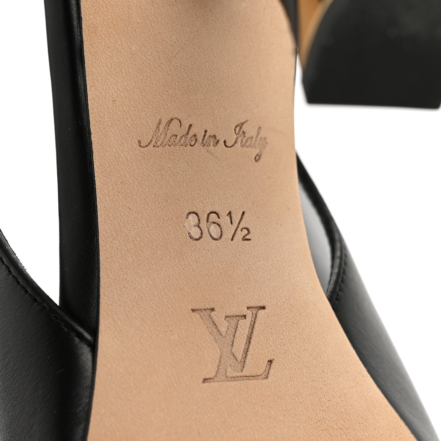 Calfskin Sparkle Slingback Pumps 36.5 Black