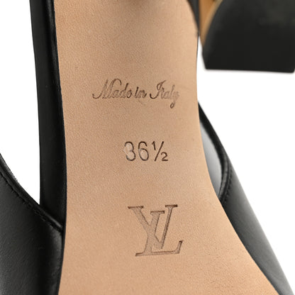 Louis Vuitton Calfskin Sparkle Slingback Pumps 36.5 Black 8 of 13