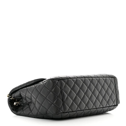 Chanel Metallized Calfskin Quilted Small XXL Travel Flap Bag Black 4 of 10