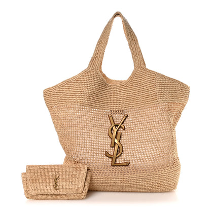 Saint Laurent Raffia Icare Shopping Tote Natural 2 of 10