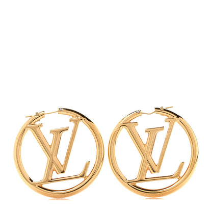 Louis Vuitton Metal Louise Hoop Earrings Gold 1 of 4
