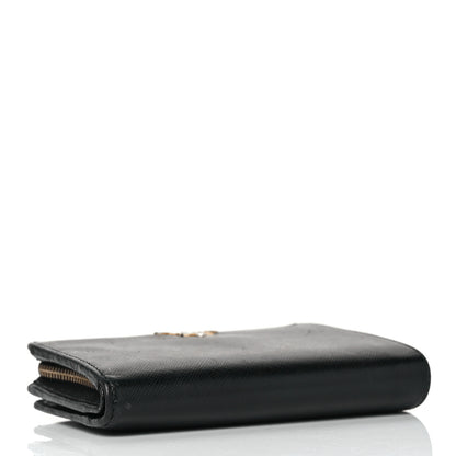 Prada Saffiano Metal Compact Wallet Black 4 of 9