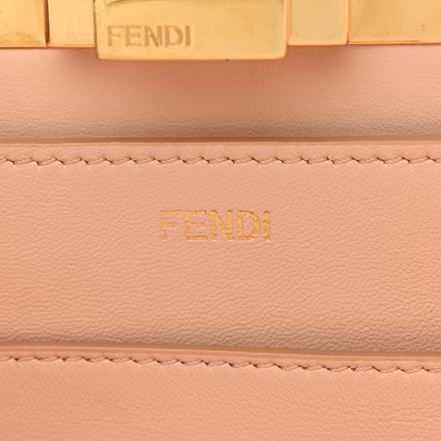 Fendi Vitello Seta Shiny Nappa Medium Peekaboo I SEE U Satchel Miele Scuro Light Rose 7 of 12