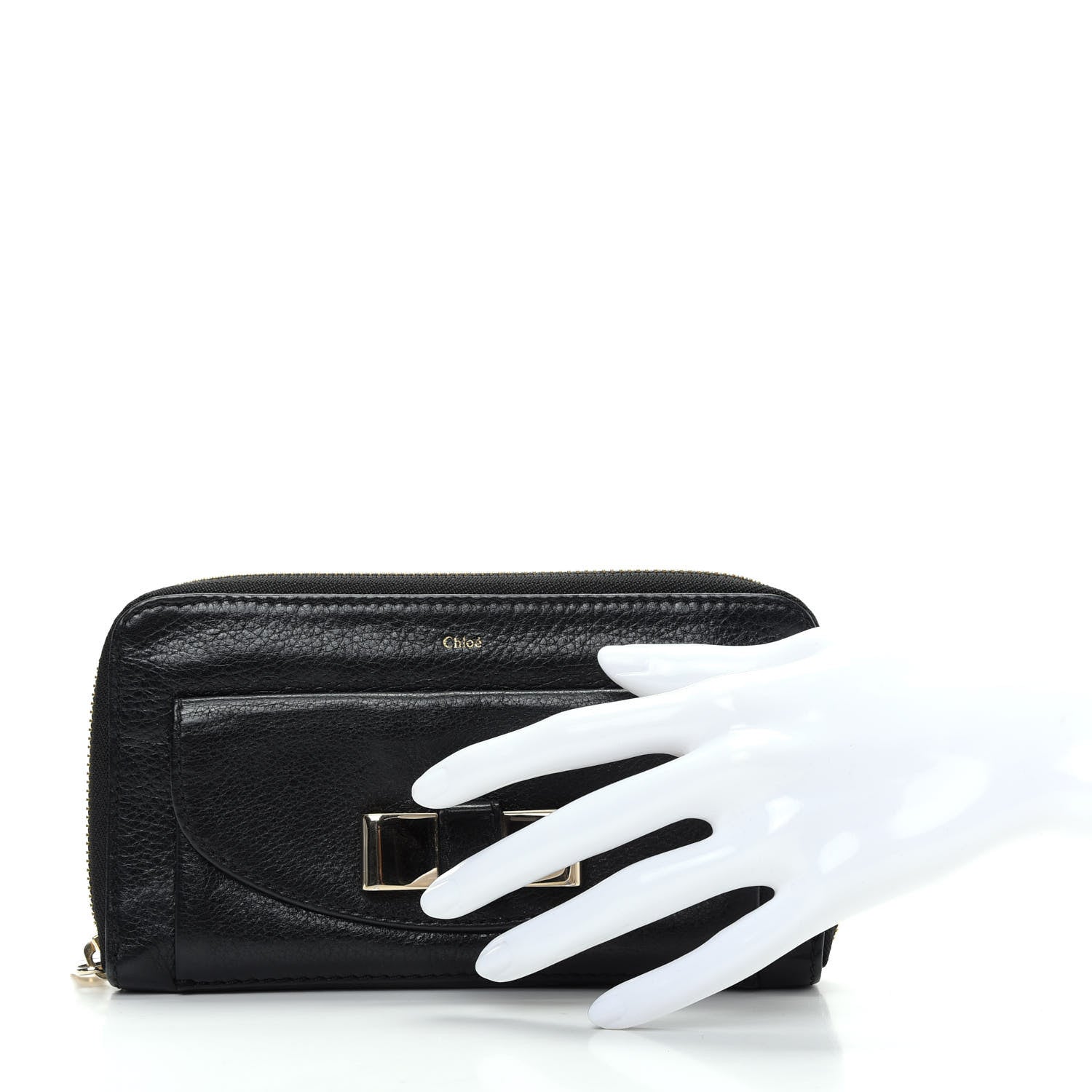 Chloe Calfskin Lily Zip Around Wallet Black 2 of 7